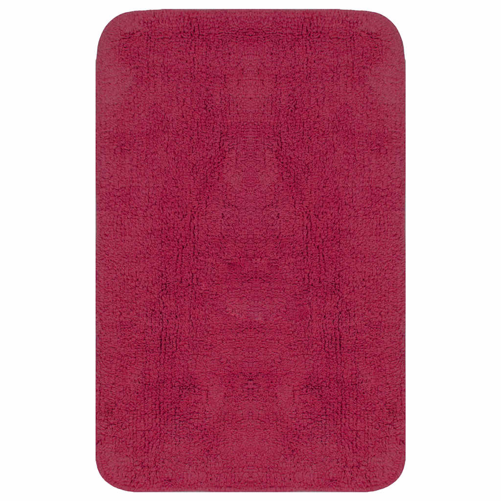 Vidaxl Bathmatting Set Fabric Fuchsia 3 pièces