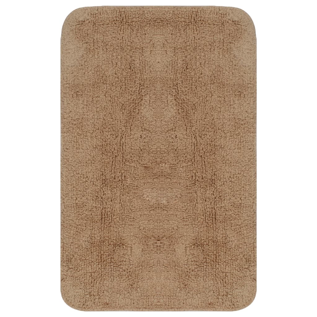 Vidaxl Bathmatting Ensemble de tissu beige 2-PART