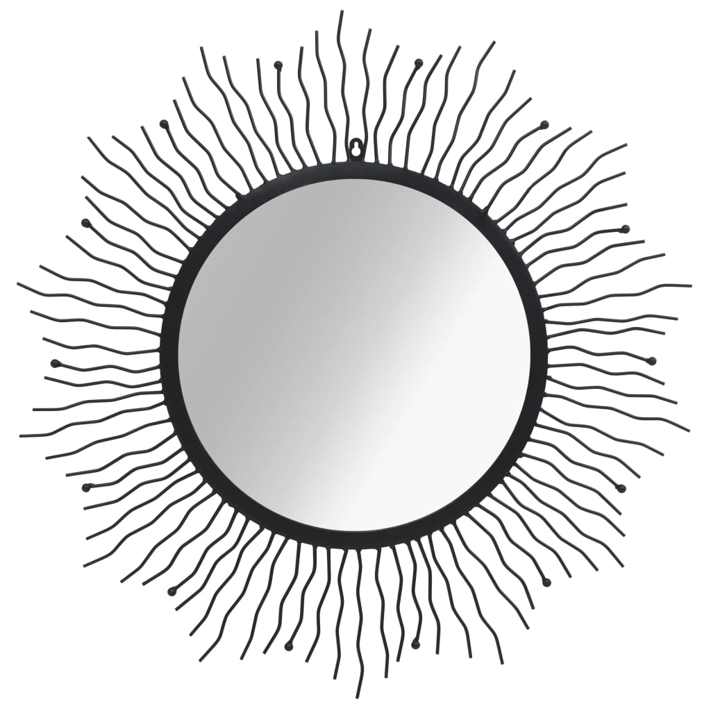 Miroir mural vidaxl sunburst 80 cm noir