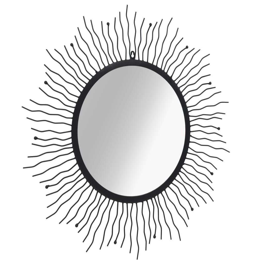 Miroir mural vidaxl sunburst 80 cm noir