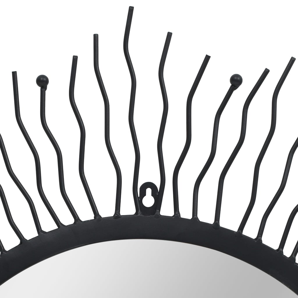 Miroir mural vidaxl sunburst 80 cm noir