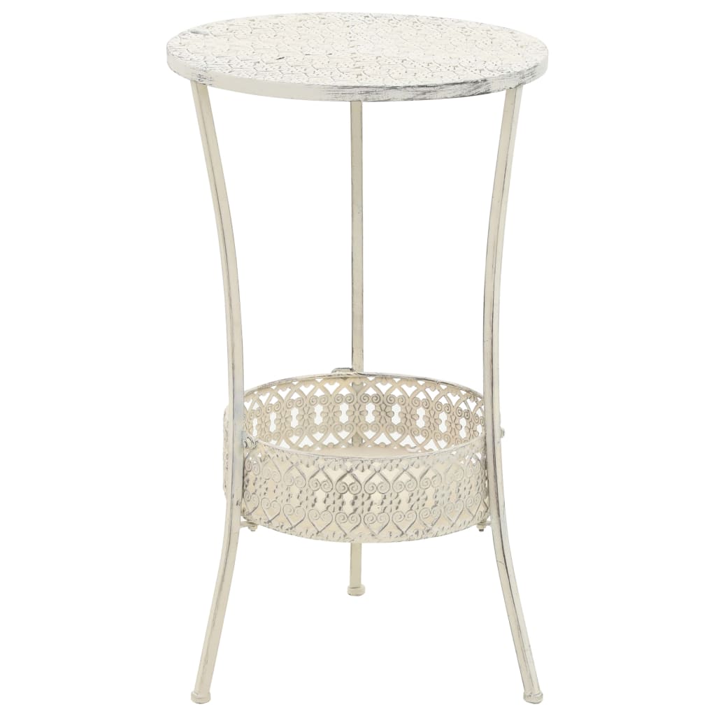 Vidaxl bistrotafel vintage stijl rond 40x70 cm metaal wit