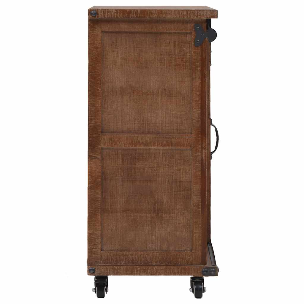 Vidaxl opbergkast 64x33,5x75 cm massief vurenhout bruin