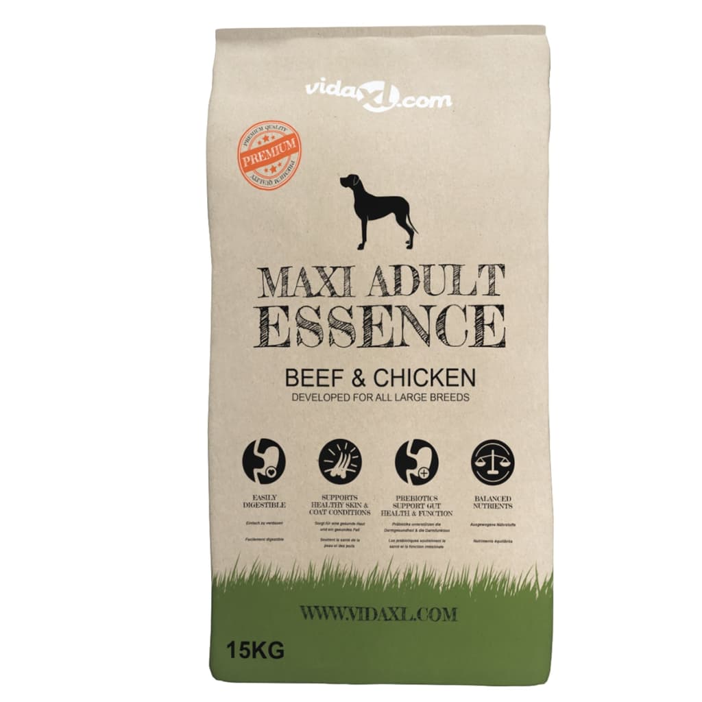 Vidaxl Premium Dog Aliments Maxi Adulte Essence Beef Chicken 30 kg 2 PCS