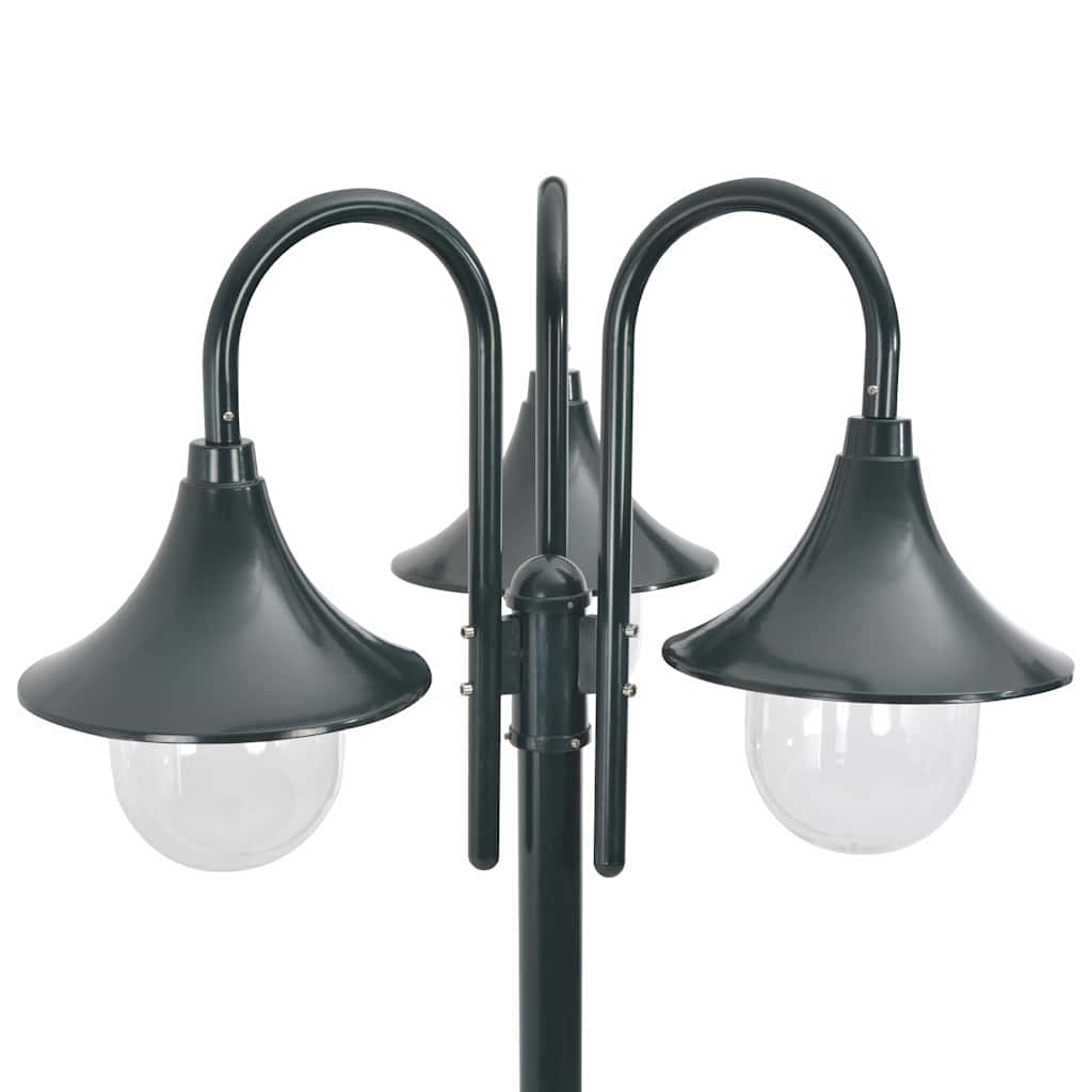 Vidaxl Paal Lighting Garden E27 220 cm en aluminium vert foncé 3 pièces