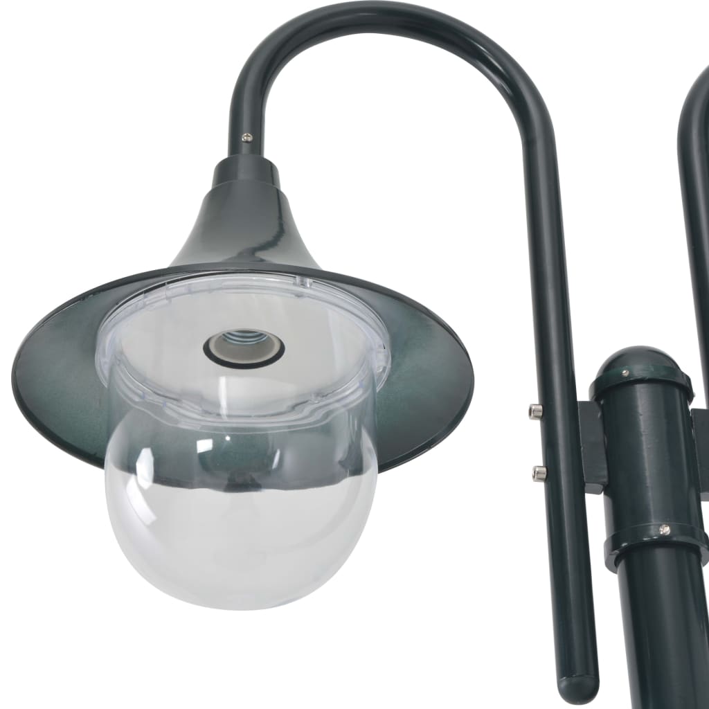 Vidaxl jardin d'éclairage pâle E27 220 cm en aluminium vert foncé 2 pièces