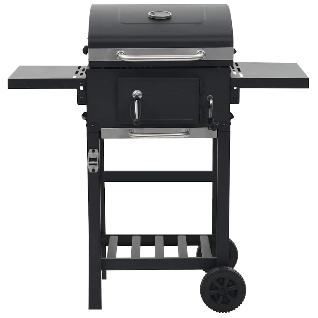Barbecue de charbon de bois vidaxl avec noir sous-plan noir