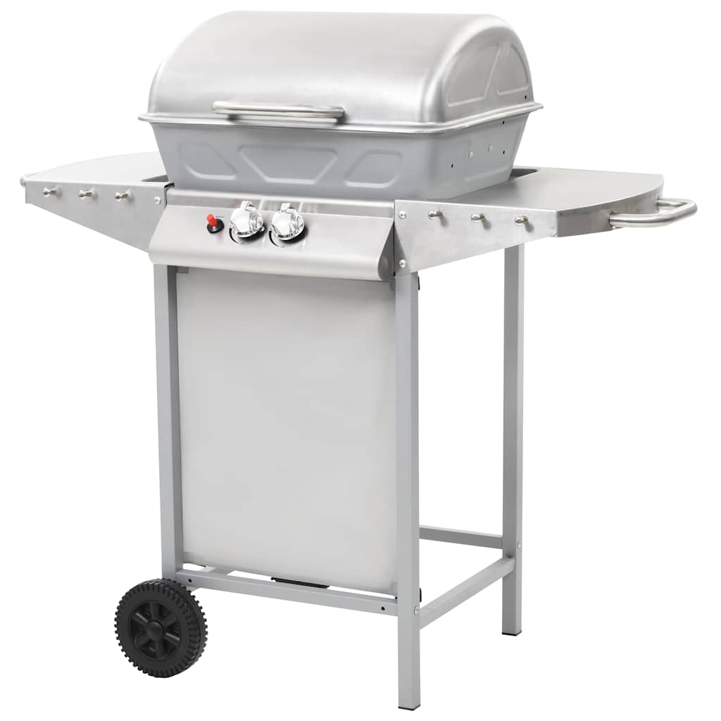 Vidaxl GasbarBecue et gril avec 2 zones de cuisson en acier inoxydable en acier inoxydable