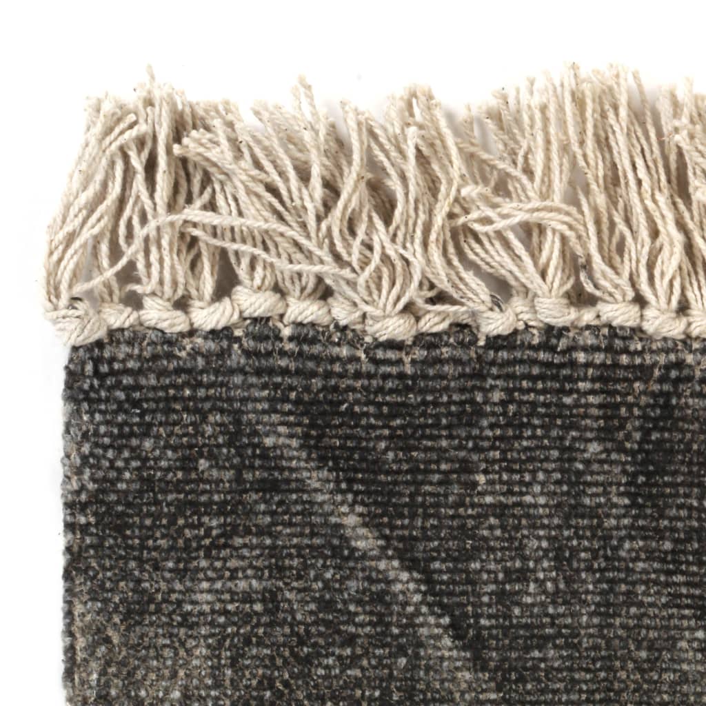 Vidaxl Kelim Rug 120x180 cm Coton Anthracite