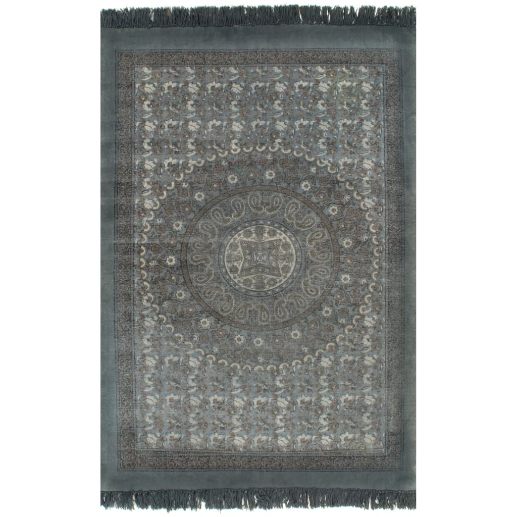 Tapis Vidaxl Kelim avec motif 120x180 cm Gray en coton