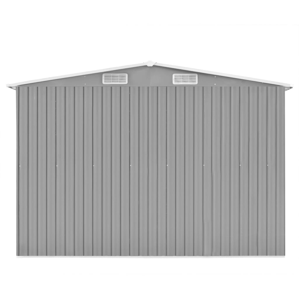 Vidaxl hangar de jardin 257x489x181 cm gris métallique