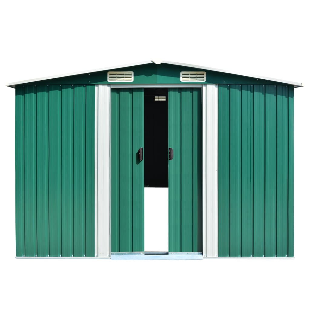 Vidaxl hangar de jardin 257x580x181 cm en métal vert