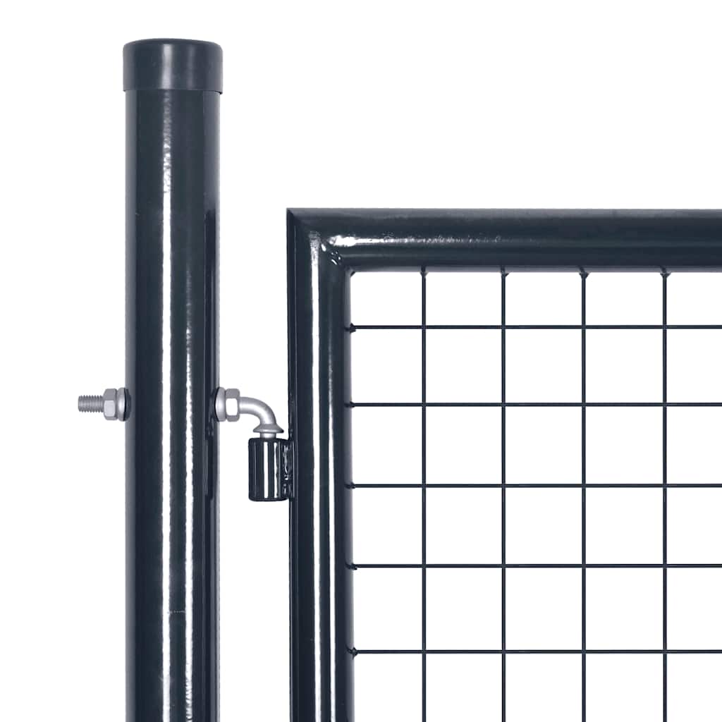 Vidaxl Gaaspoort 289x75 cm Gray en acier galvanisé