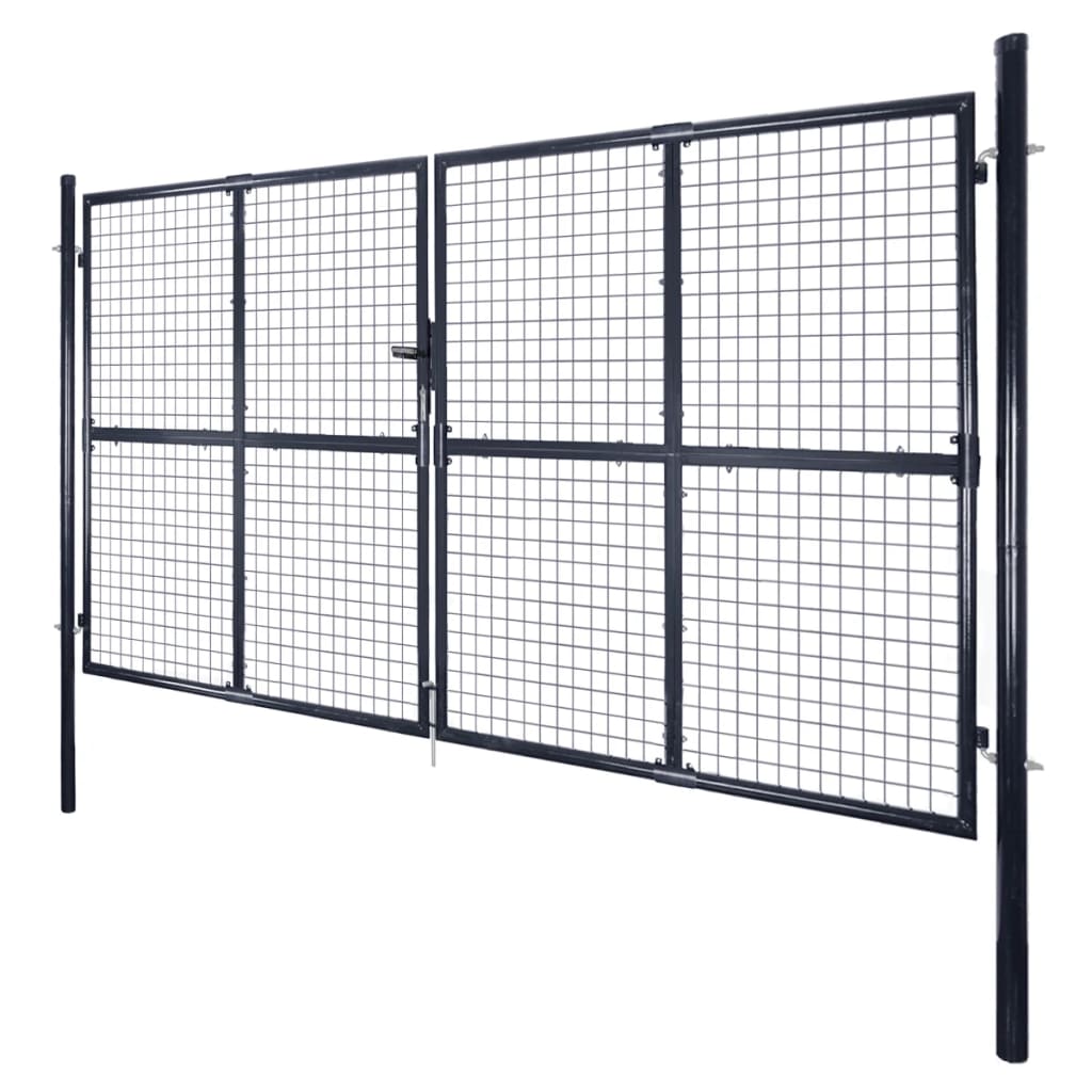 Vidaxl Gaaspoort 289x175 cm Gray en acier galvanisé