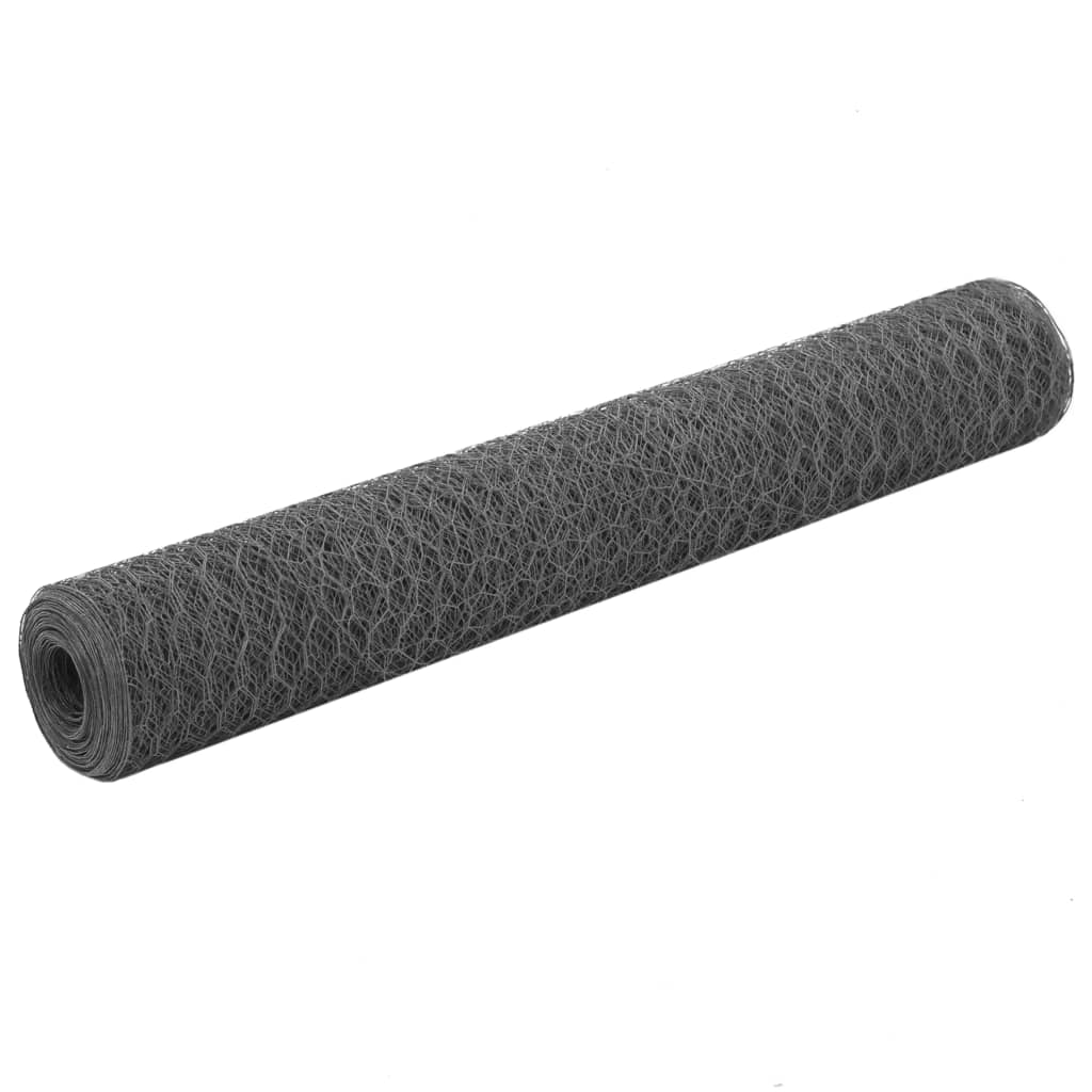 VidaXL grillage 25x1 m acier avec revêtement PVC gris