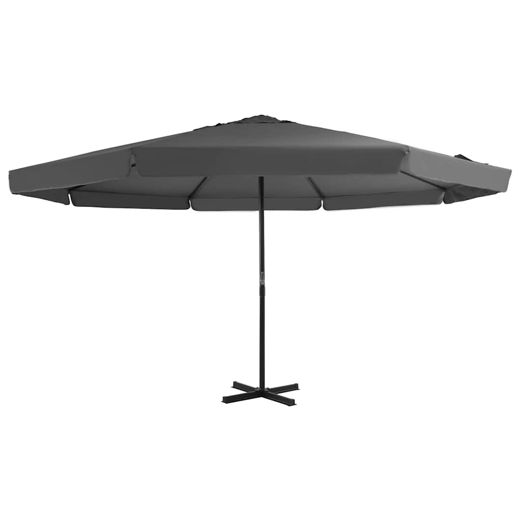 Vidaxl parasol avec poteau en aluminium 500 cm anthracite
