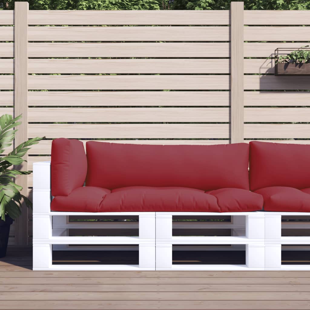 Coussins de palette vidaxl 3 st tissu rouge