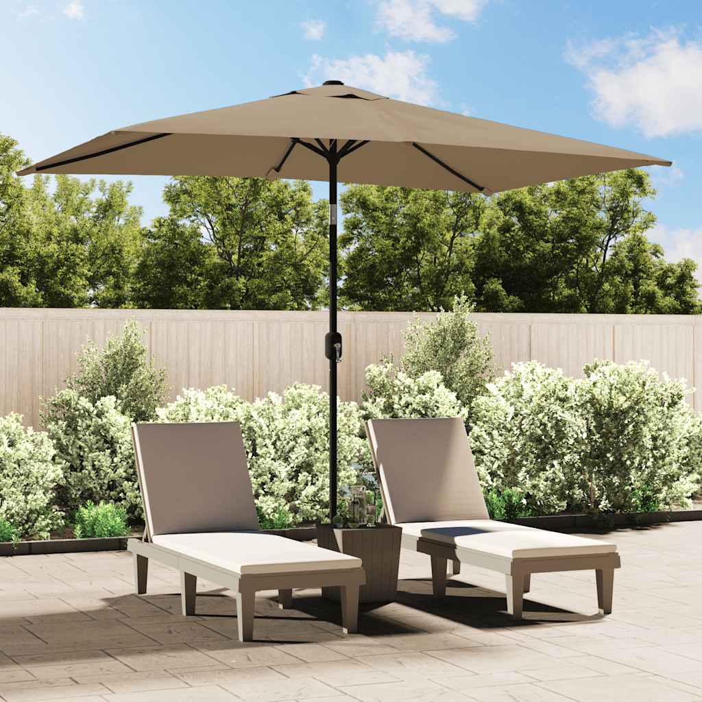 Parasol vidaxl avec pôle métallique 300x200 cm taupe
