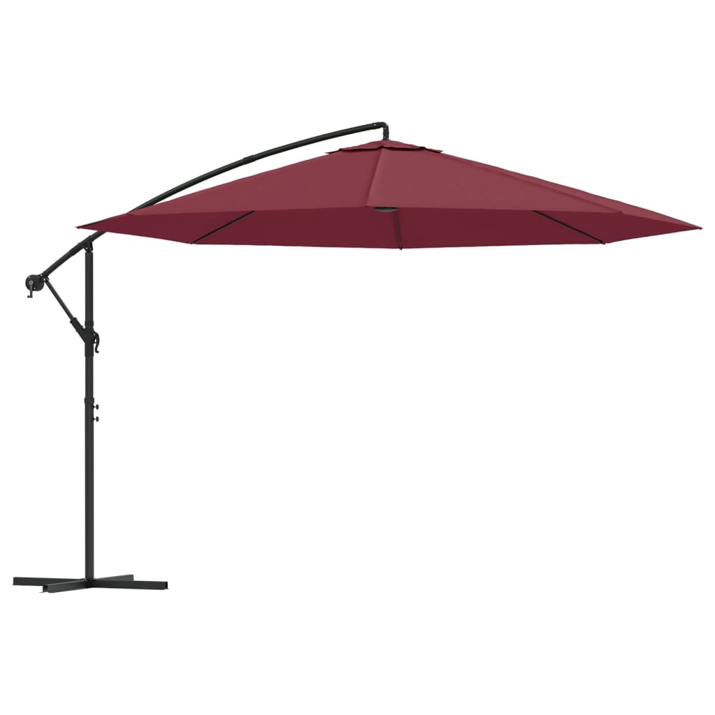Vidaxl Parasol flottant avec poteau en aluminium 350 cm rouge bordeaux