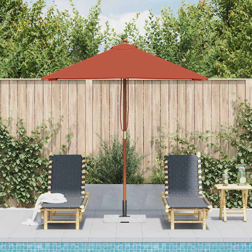 Vidaxl parasol avec poteau en bois 150x200 cm en terre cuite -colored