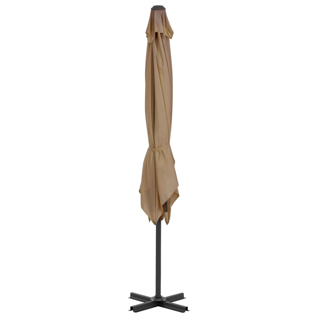 Vidaxl Parasol flottant avec poteau en aluminium 250x250 cm taupe