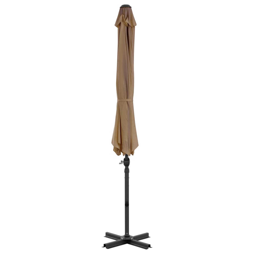 Vidaxl Parasol flottant avec poteau en aluminium 300 cm taupe