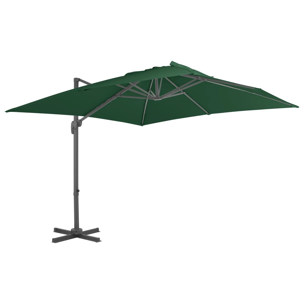 Vidaxl Parasol flottant avec poteau en aluminium 400x300 cm vert