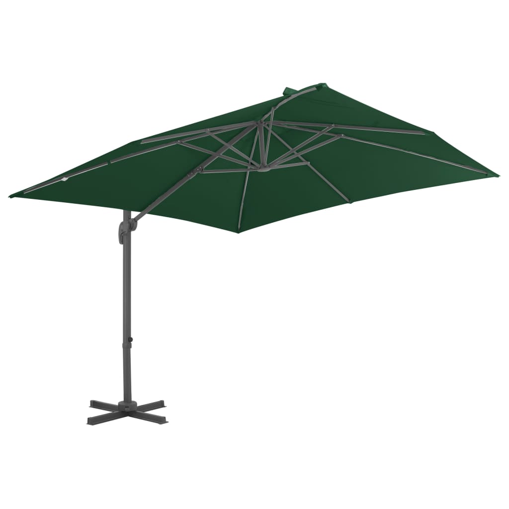 Vidaxl Parasol flottant avec poteau en aluminium 400x300 cm vert