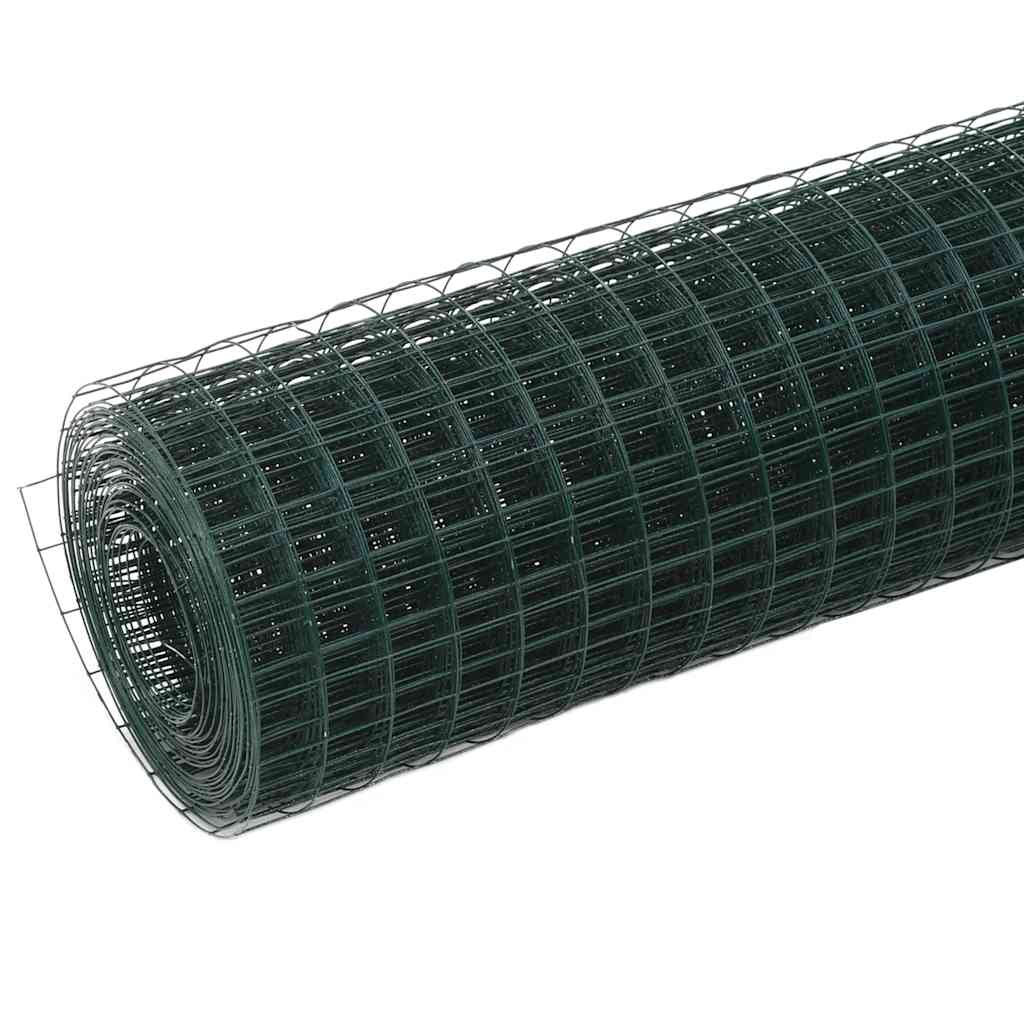VidaXL grillage à poules 10x0,5 m acier avec revêtement PVC vert