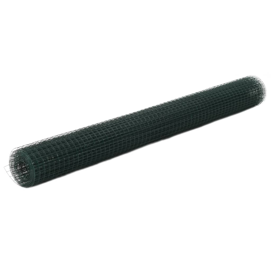 VidaXL grillage 25x1,5 m acier avec revêtement PVC vert
