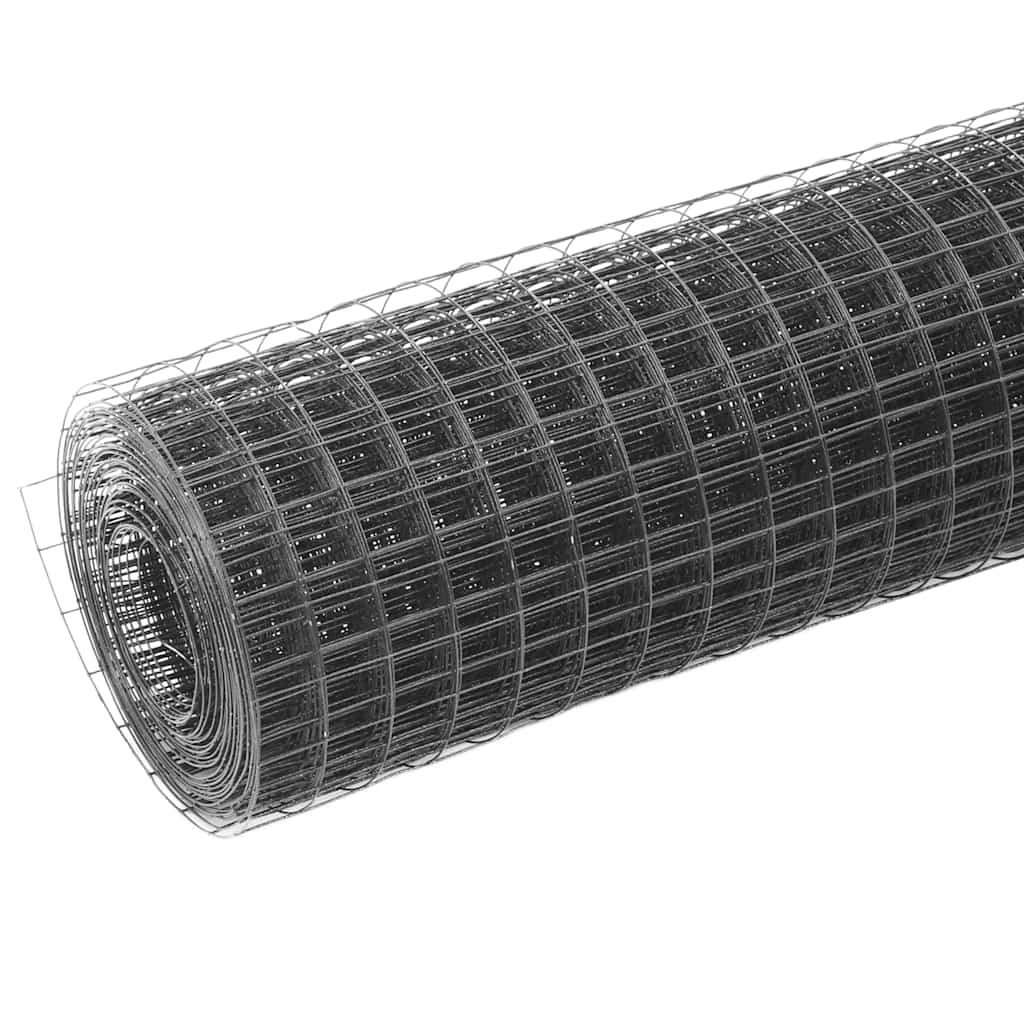Vidaxxl grillage 25x1,5 m acier avec revêtement PVC gris