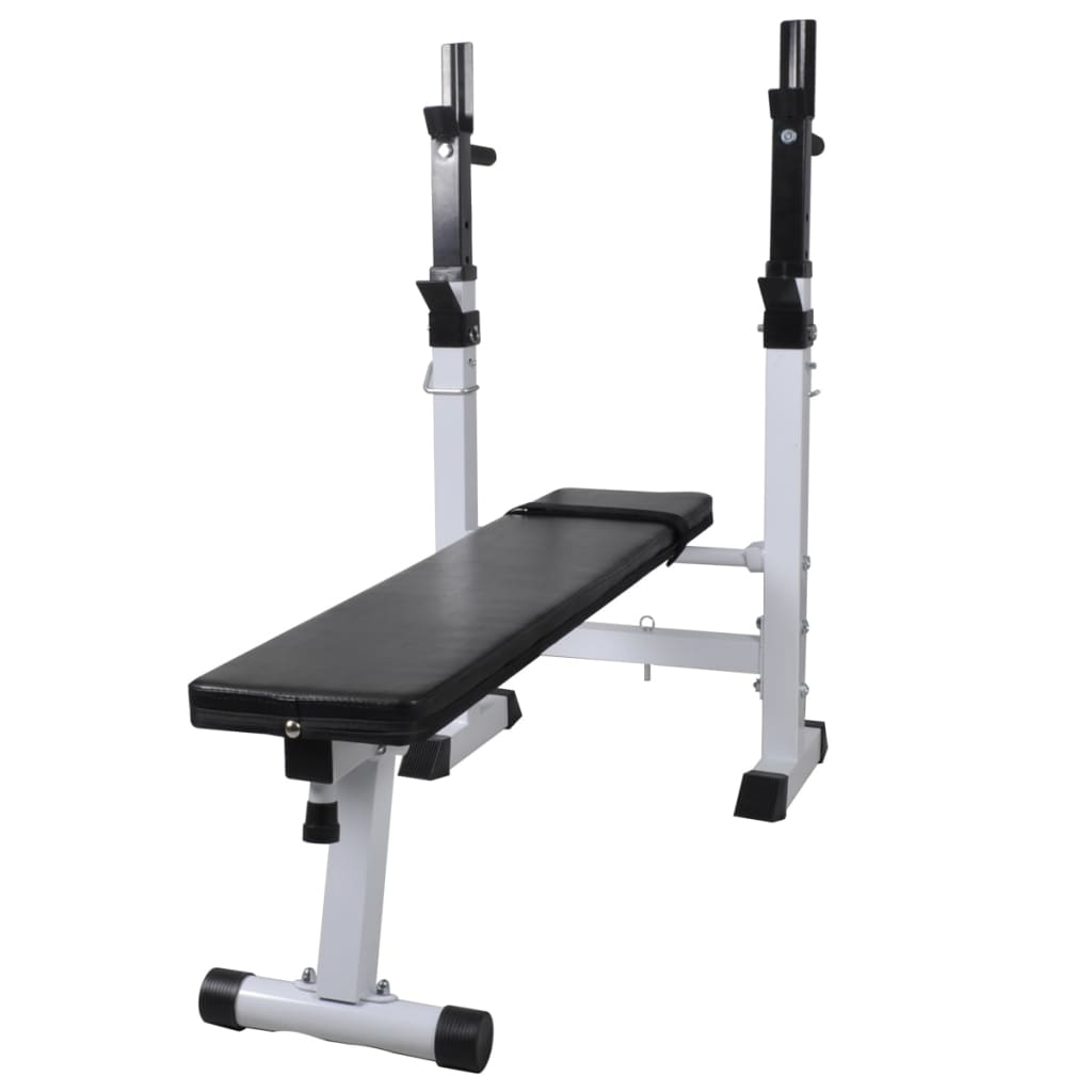 Banque d'entraînement Vidaxl avec rack de poids et haltère ensemble 60,5 kg