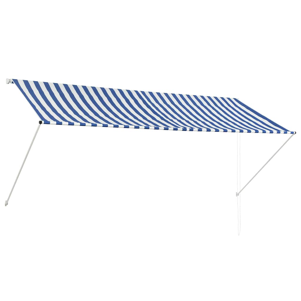 Vidaxl Luifel extensible 300x150 cm bleu et blanc