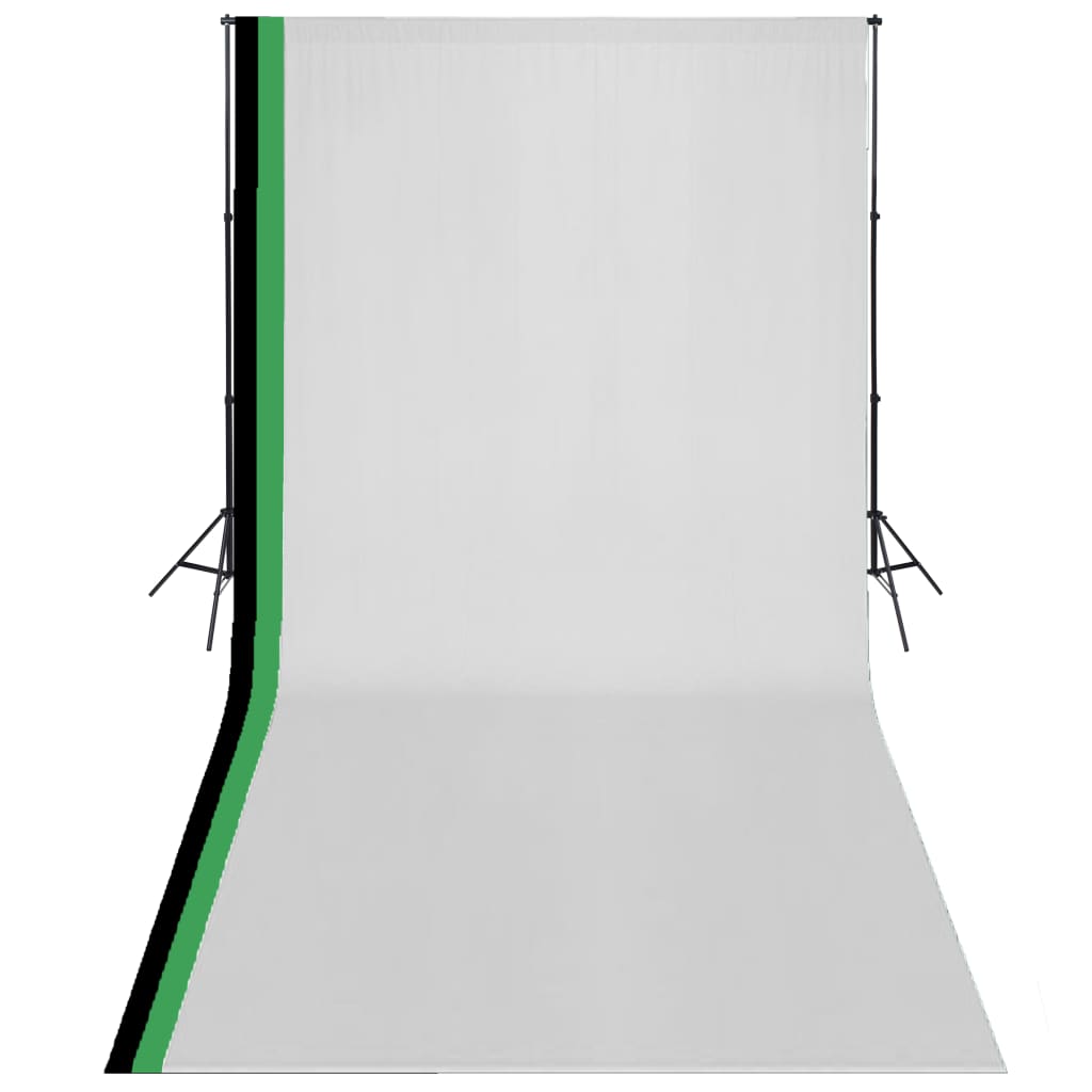 Vidaxl Photo studio set with 3 cotton backgrounds and frame 3x6 m