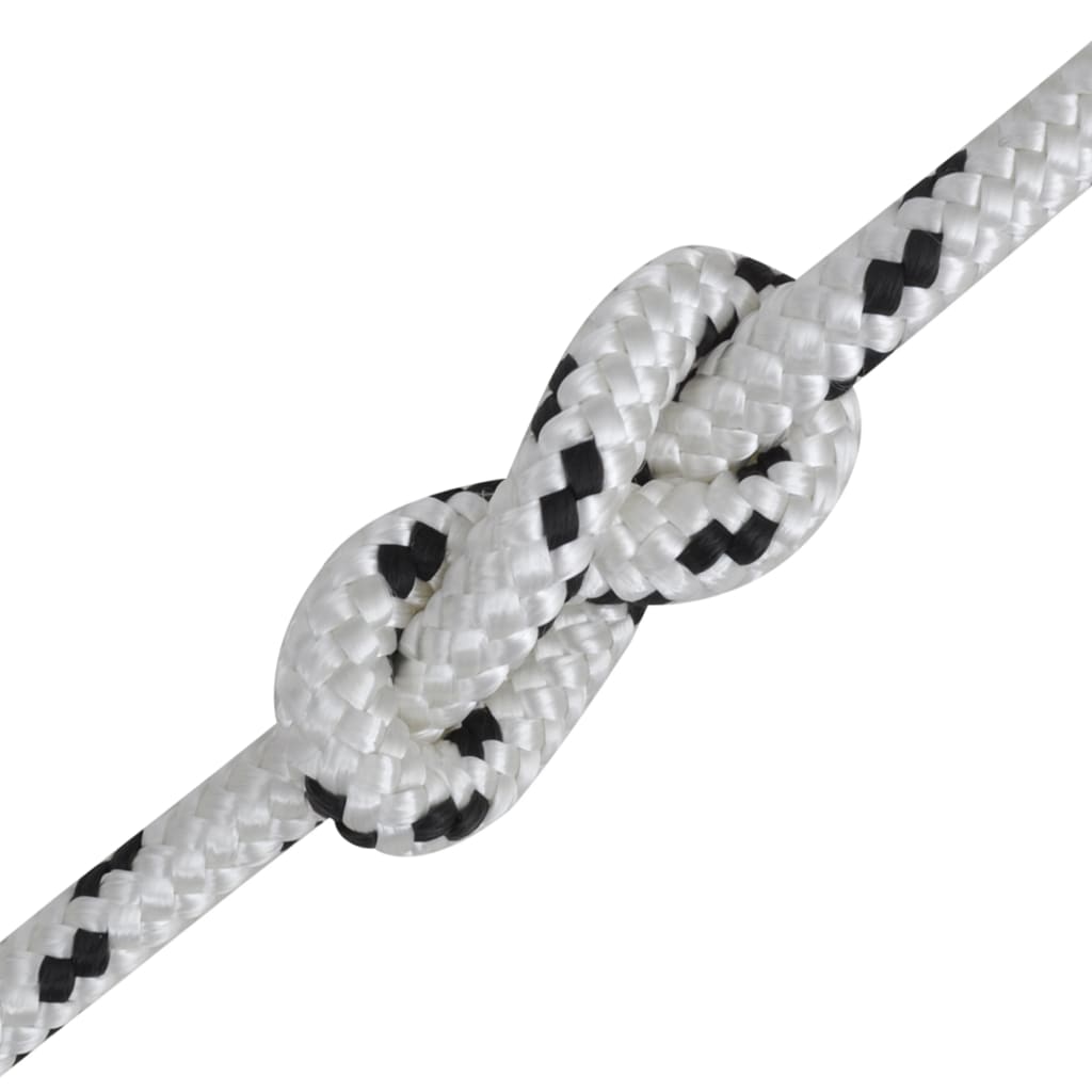 Corde de bateau vidaxl tressée 6 mm 250 m de polyester blanc