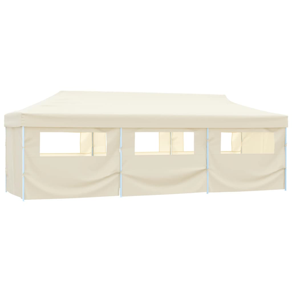 Pop-up de tente pliante vidaxl avec 8 murs latéraux 3x9 m crème