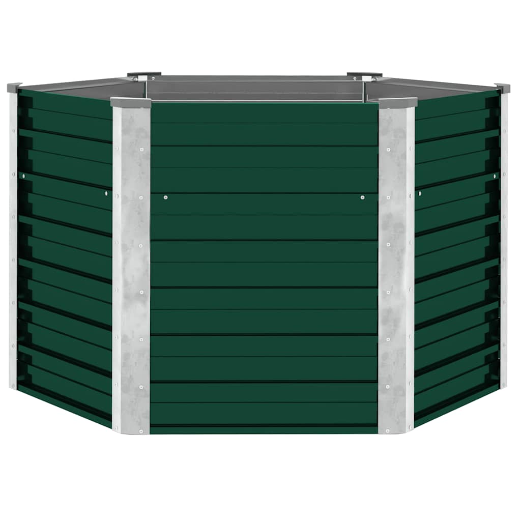 Vidaxl Planter surélevé 129x129x77 cm en acier galvanisé vert