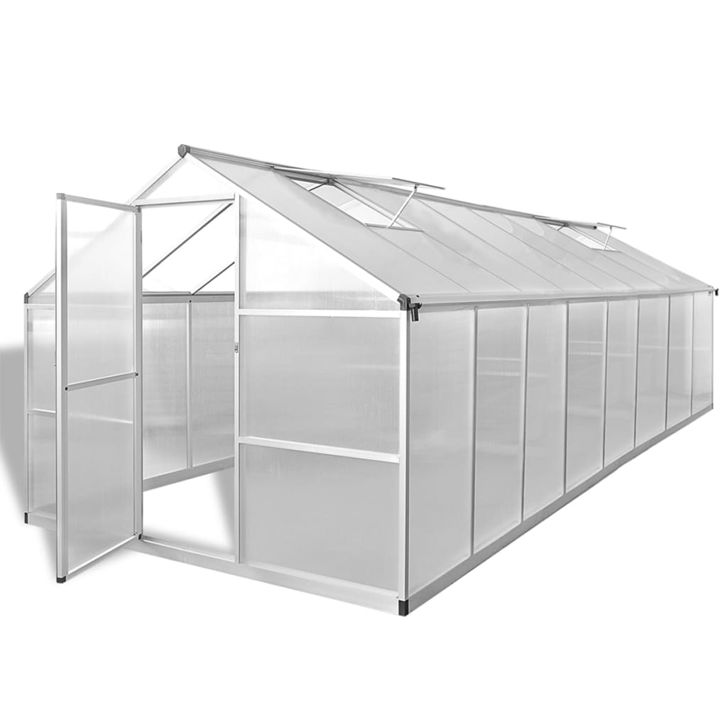 VidaXL Serre de jardin 23,44 m³ 481x250x195 cm aluminium