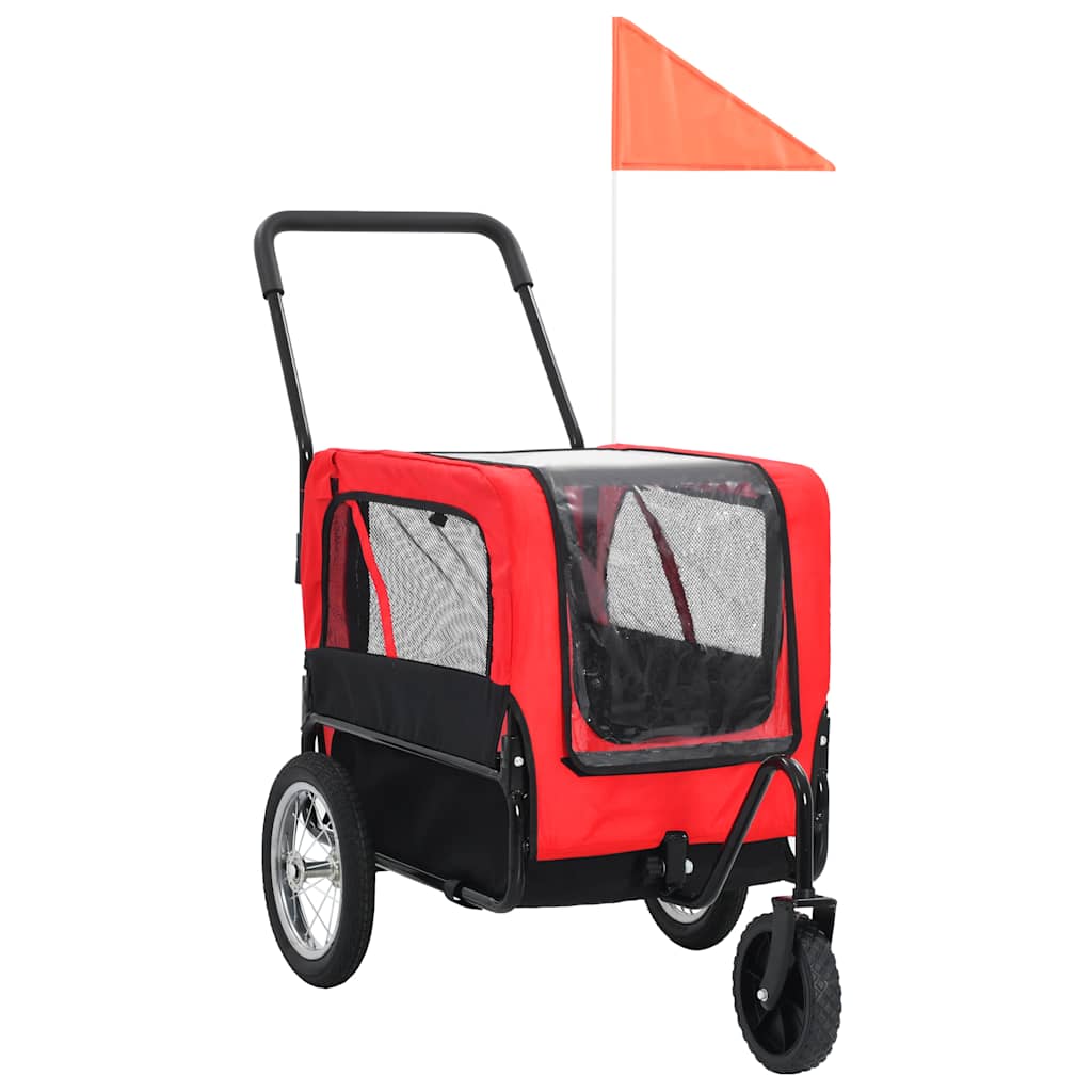 Vidaxl Pet Transion et Jogging Buggy 2-en-1 rouge et noir