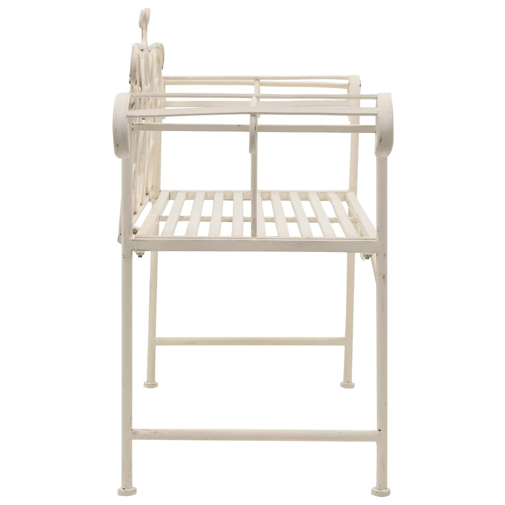 Vidaxl tuinbank 132 cm metaal antiekwit