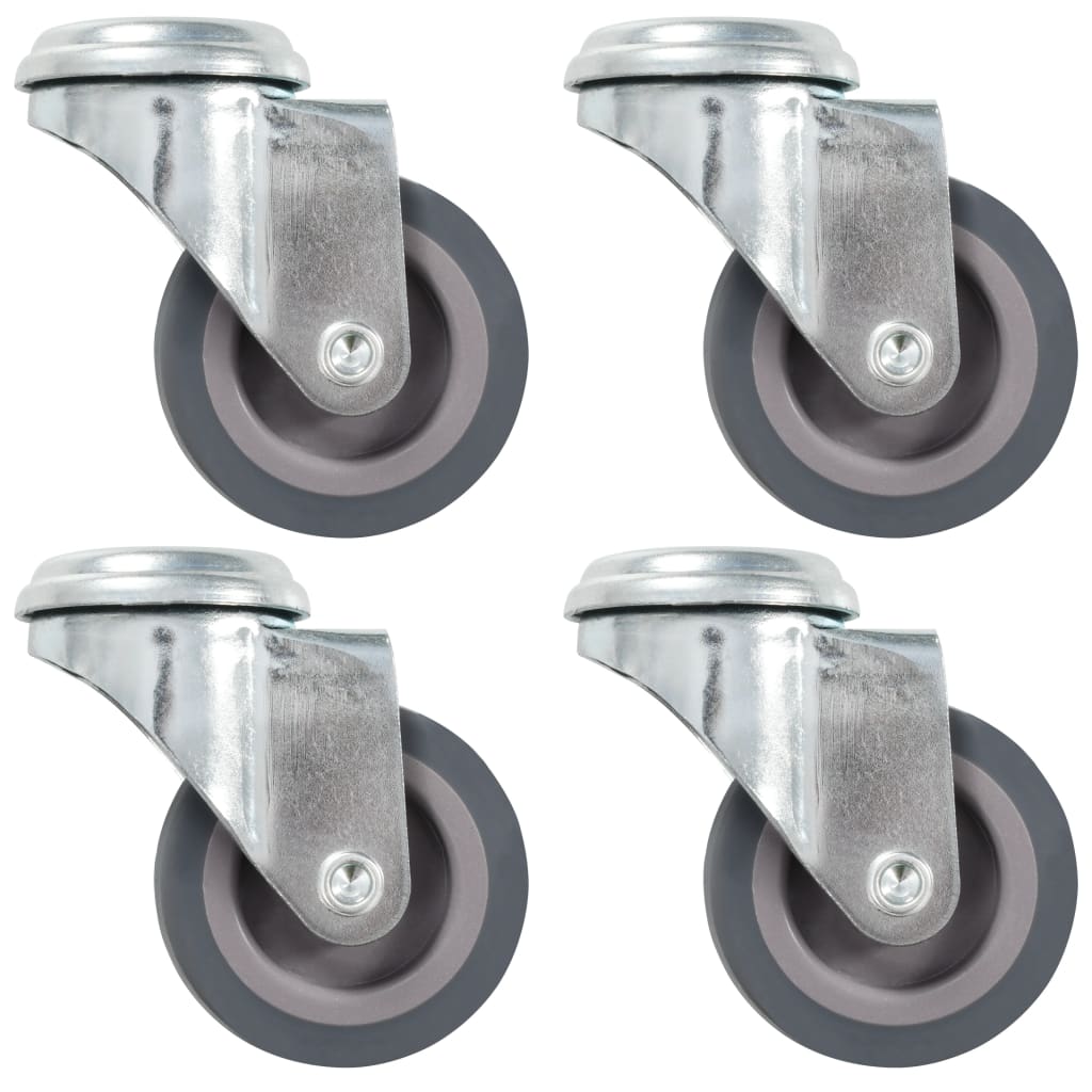 Vidaxl roulettes pivotantes avec trous de boulons 4 pcs 50 mm