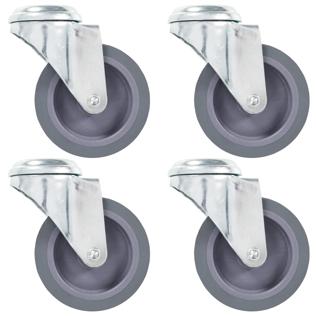 Vidaxl roulettes pivotantes avec trous de boulons 4 pcs 75 mm