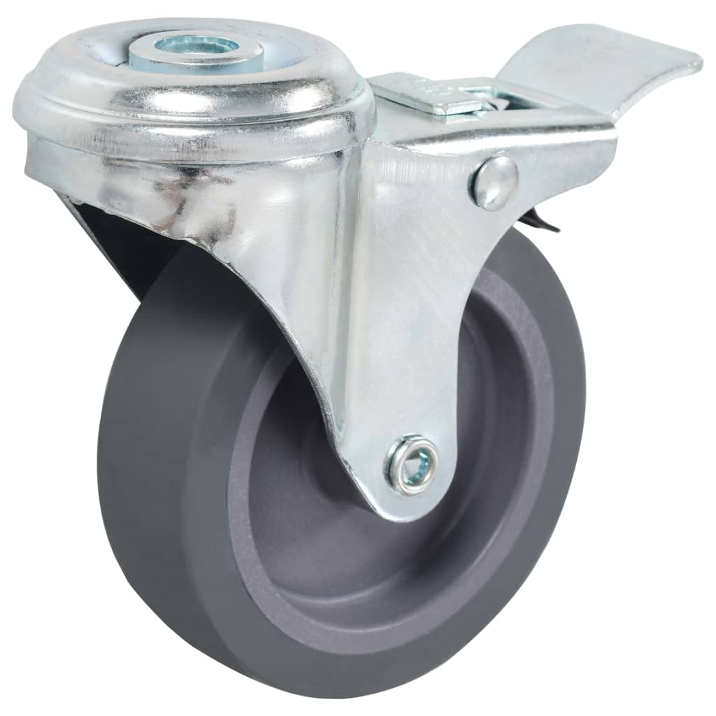Vidaxl roulettes pivotantes avec trous de boulons 4 pcs 75 mm