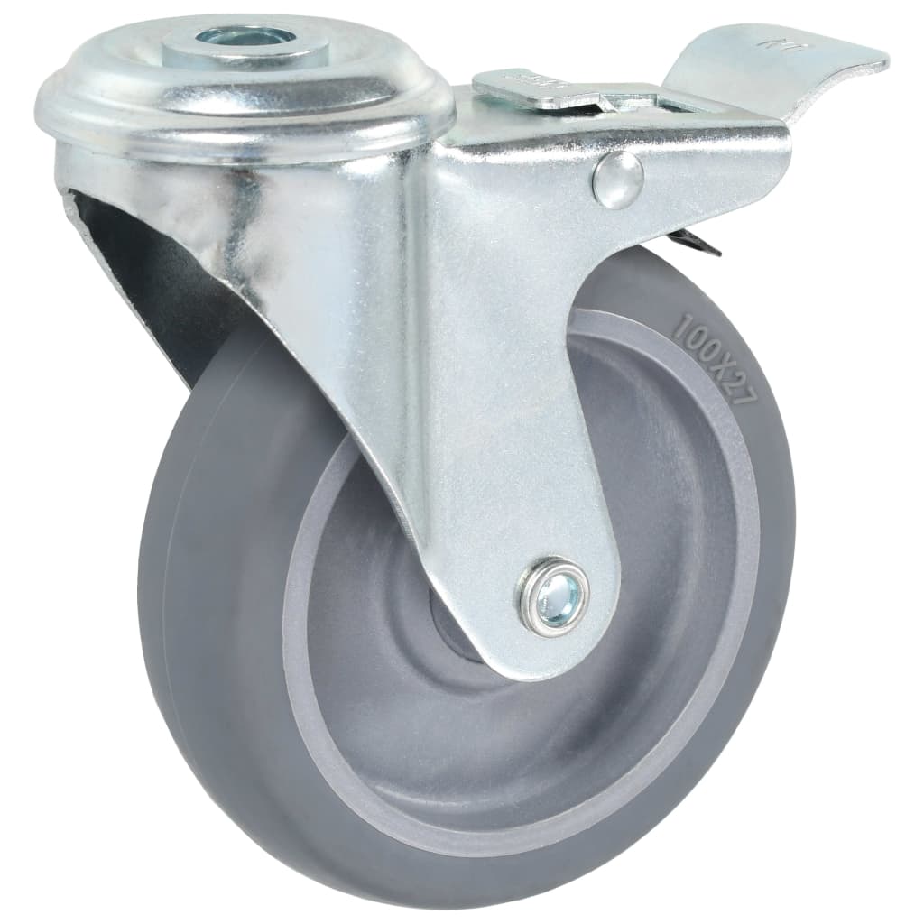 Vidaxl roulettes pivotantes avec trous de boulons 4 pcs 100 mm