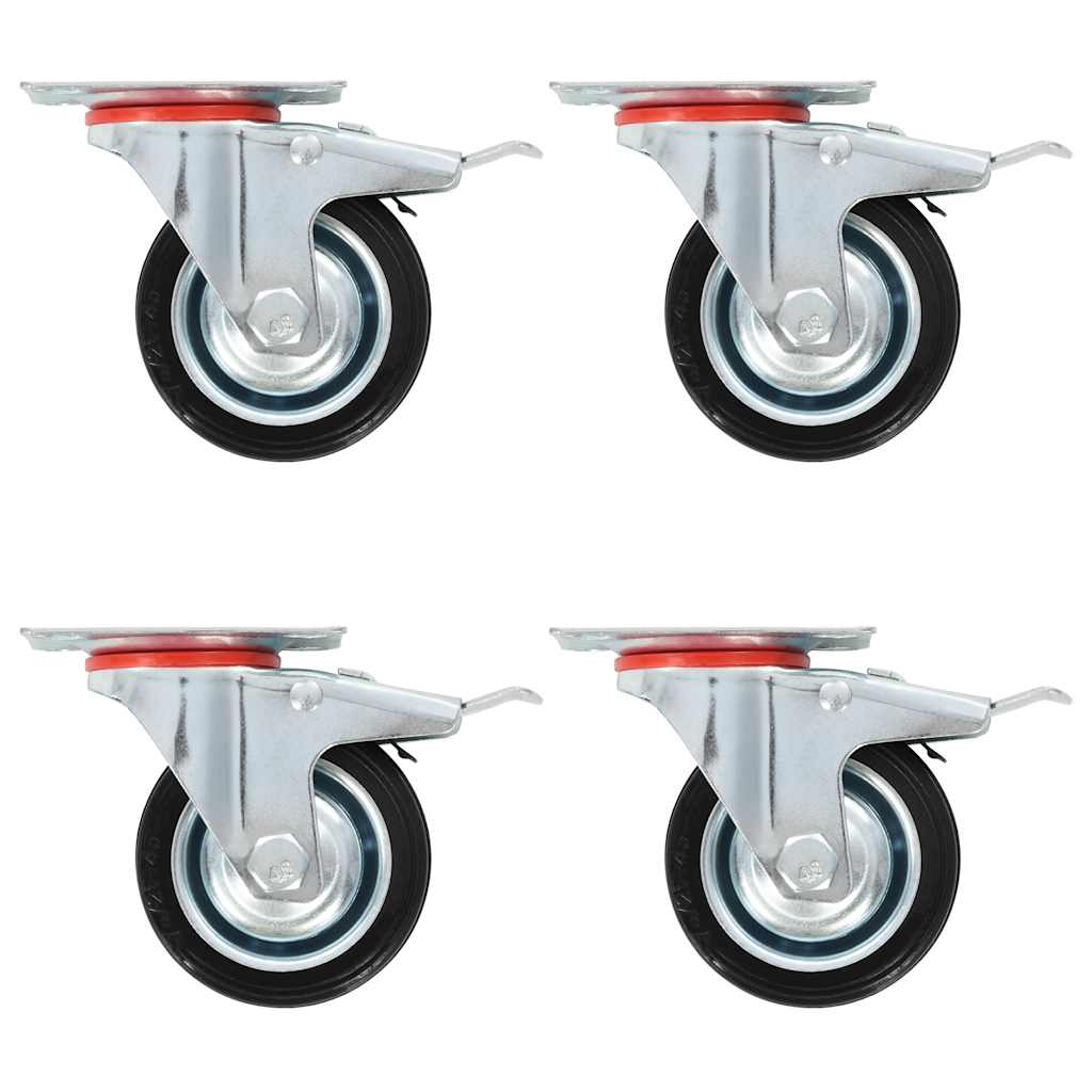 Vidaxx roulettes pivotantes avec double frein 4 pcs 75 mm