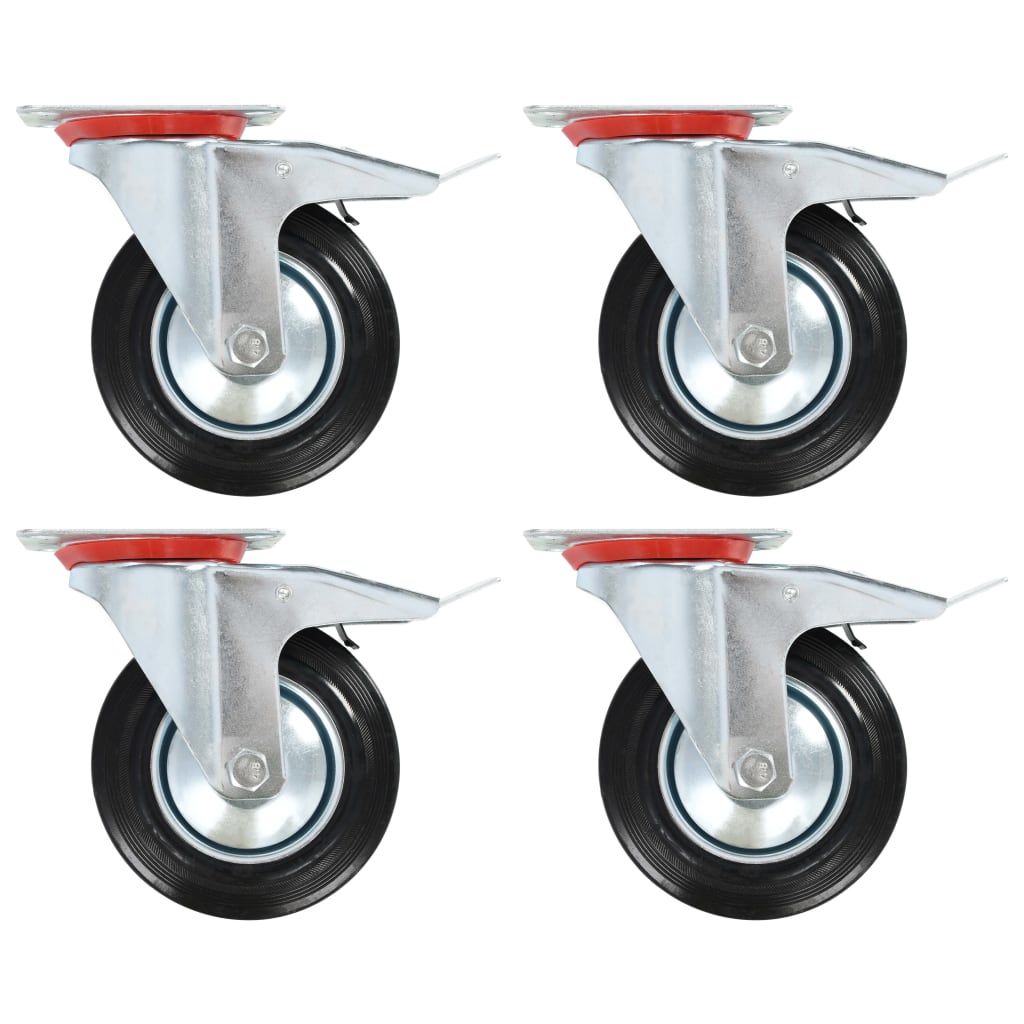 Vidaxx roulettes pivotantes avec double frein 4 pcs 160 mm