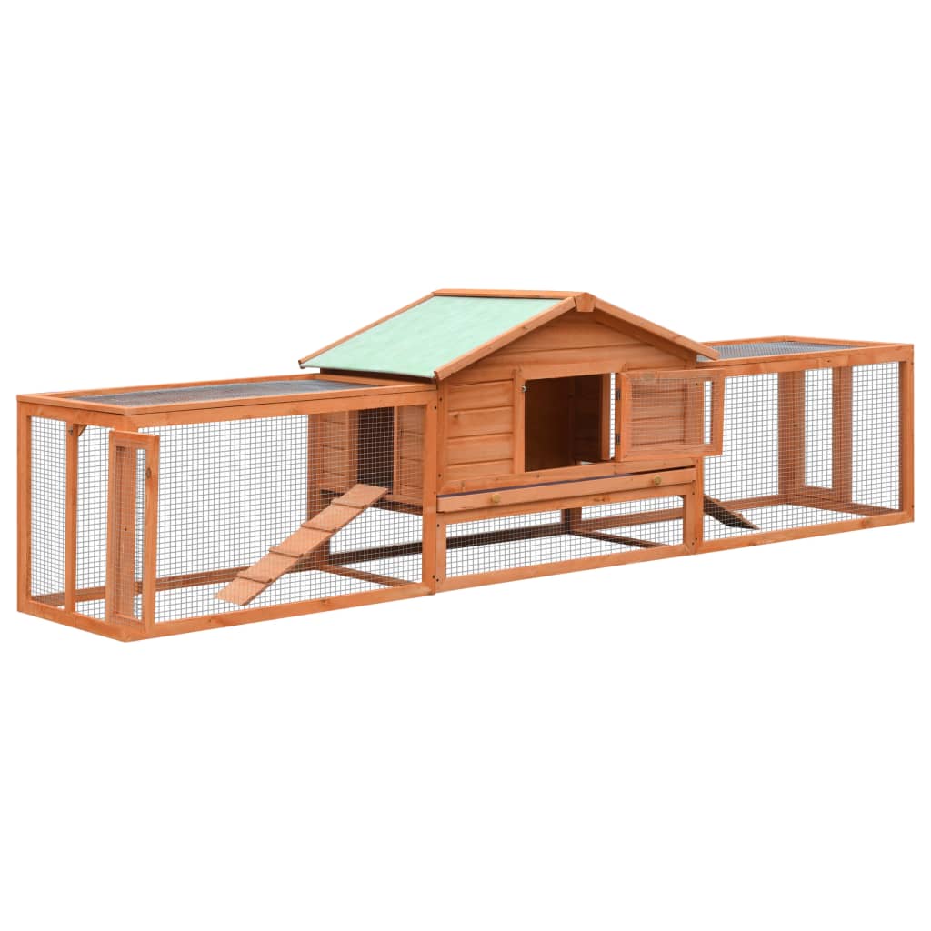 Vidaxl Rabbit Hutch 310x70x87 cm Pine solide et bois de pin