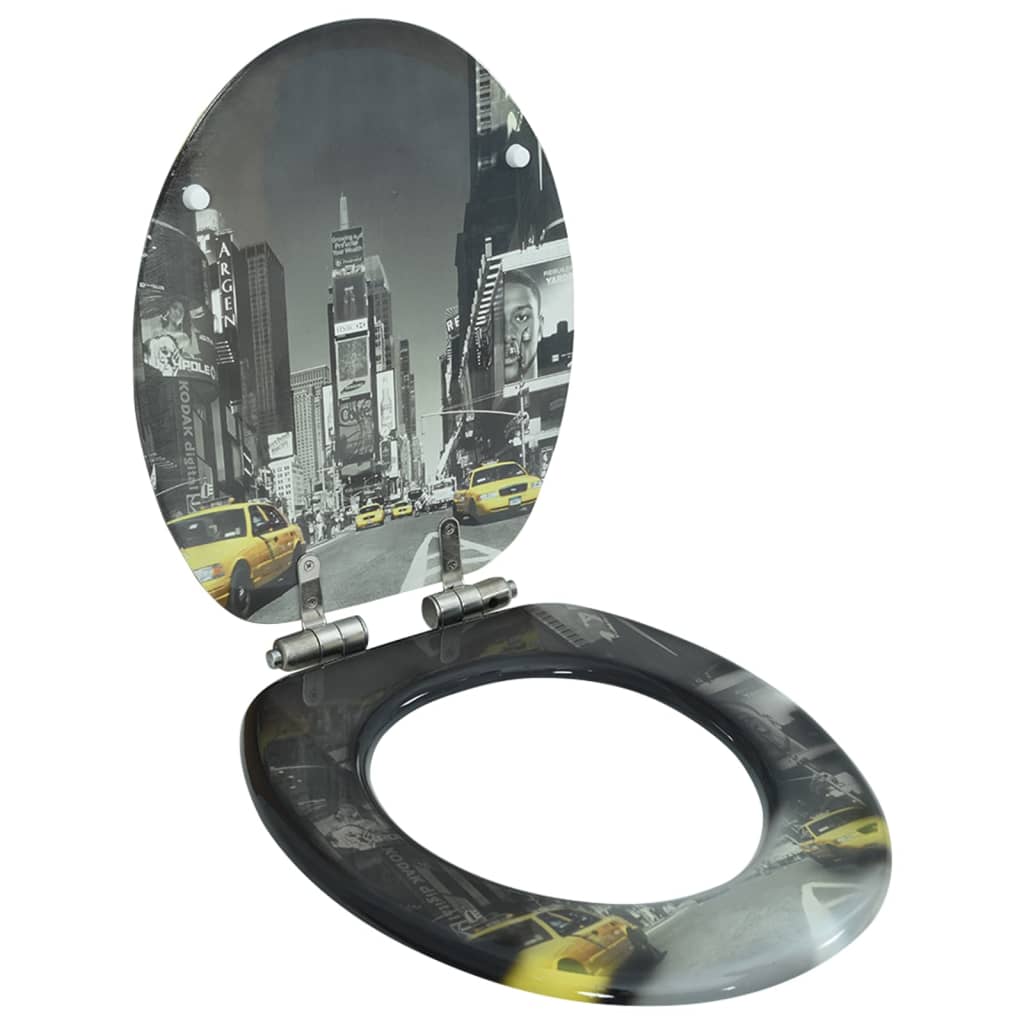 Vidaxl Toilet Seat avec couvercle de fermes à New York MDF