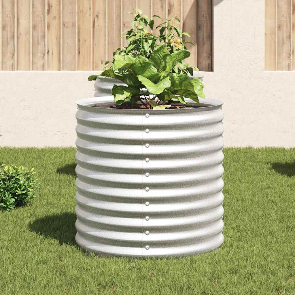 Vidaxx jardinière surélevée 80x80x81 cm acier galvanisé argent