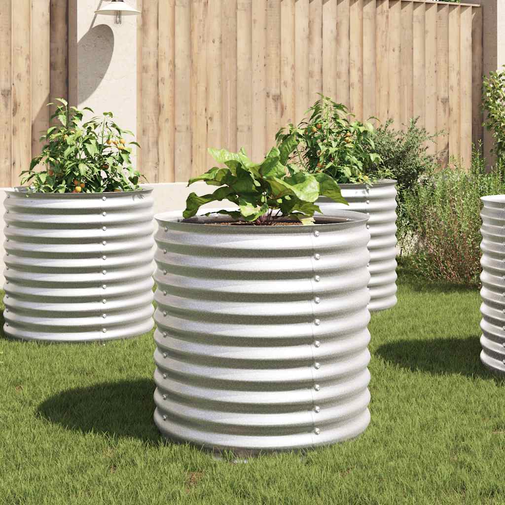Vidaxx jardinière surélevée 80x80x81 cm acier galvanisé argent
